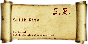 Sulik Rita névjegykártya