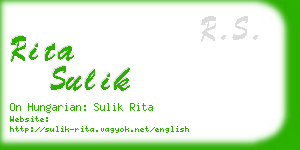 rita sulik business card